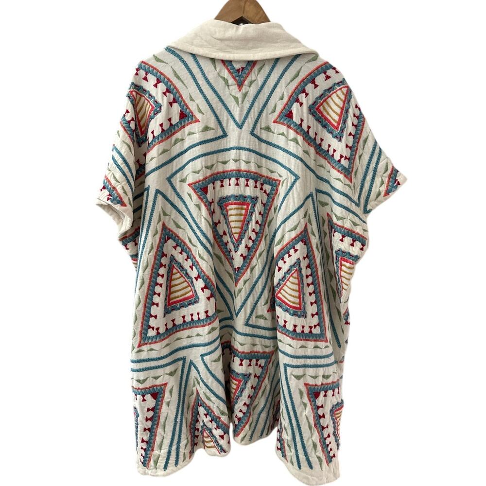 Johnny Was Biya Zendaya Embroidered Notched-Collar Kimono Pockets Size Small - Picture 4 of 11